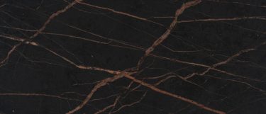 a Laurent Sintered stone countertop surface that has a dramatic gold veins over the dark brown background