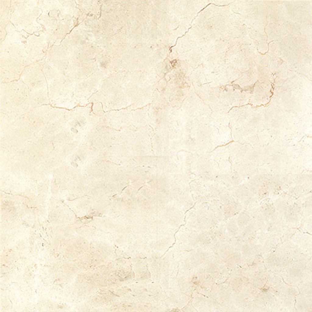 a Crema Marfil Select marble countertop surface that features colors of crems, beiges, and whites with light vein details in gold
