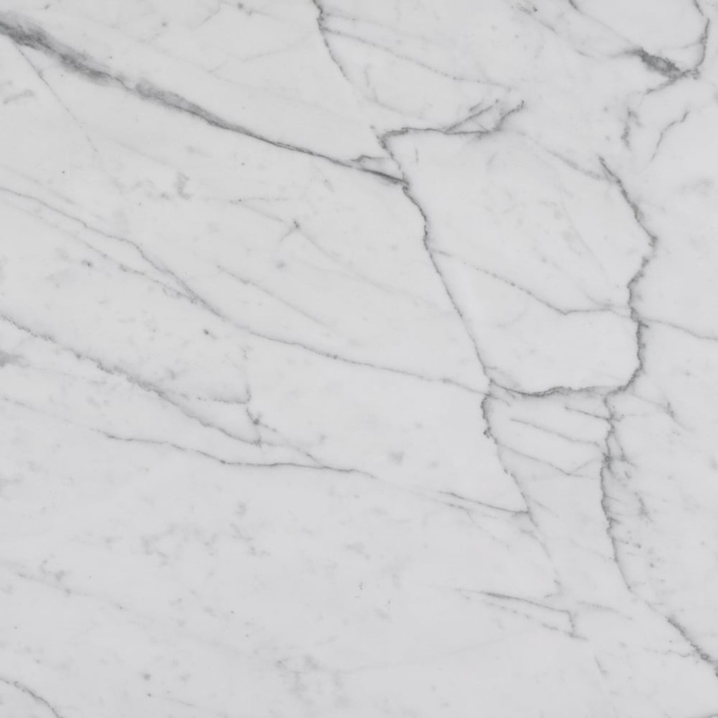 a Bianco Venatino marble countertop surface that features thin gray veining over the crisp white background