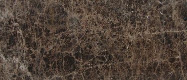an Emperador Dark marble countertop surface that features web-like patterns over the rich, dark brown background
