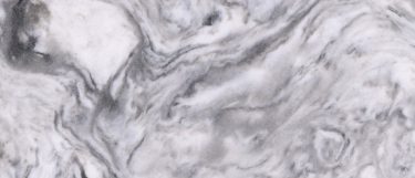 a white fusion quartz countertop that has cool toned swirl of white, grey, and black over its surface