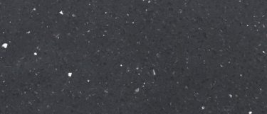 a sparkling black quartz countertop surface that features sparkle flecks over the deep black base