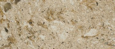 a Florence Gold quartz countertop surface that has light beige and gold details over the brown background