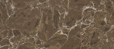 a Dark Emperador quartz countertop surface that belnds the light brown veins with the dark brown background
