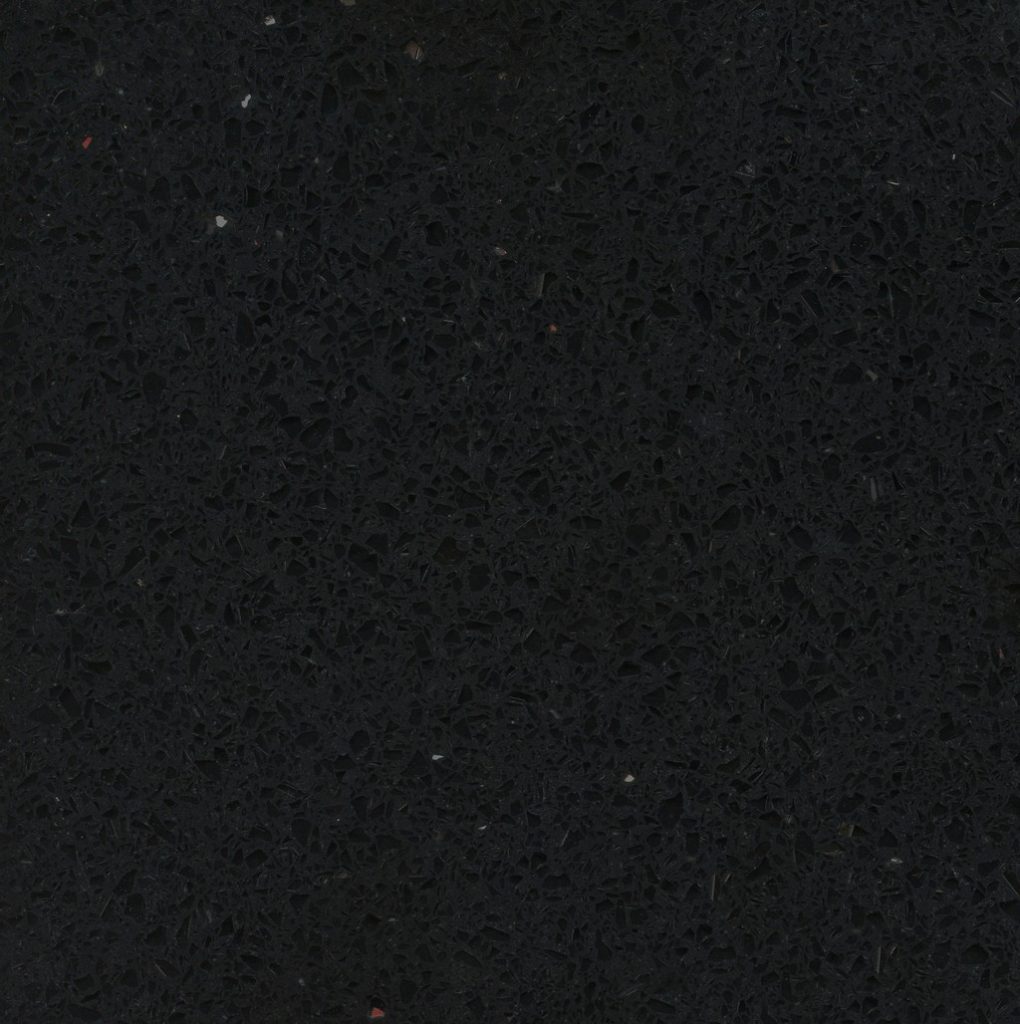 a stellar negro quartz countertop surface that has black background with white specks