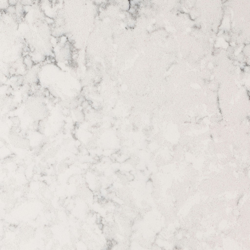 a Helena countertop surface that features white and gray hues