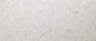 a Carrara Caldia quartz countertop surface that has soft gold veins over the creamy white background