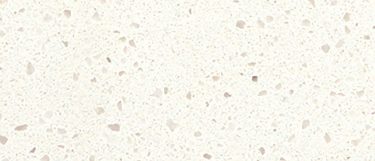 a simply white quartz countertop surface that has a speckles over the white background