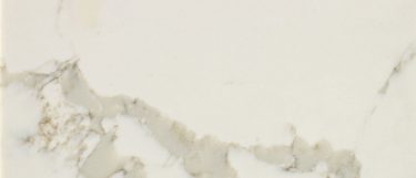 a Calacatt quartz countertop surface that has a white base with veining pattern in gray to gold