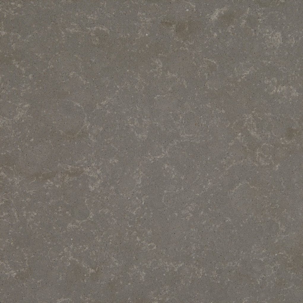 a Mercer Grey quartz countertop surface that has a gray colored design with subtle beige veining pattern