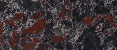 a Westminster quartz countertop with swirling shades of black, white, and dark brown throughout the surface