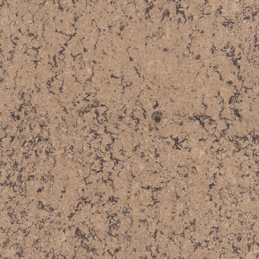 a Lincolnshire quartz countertop surface that has combines the color of tan, black, and white in its medium-toned design