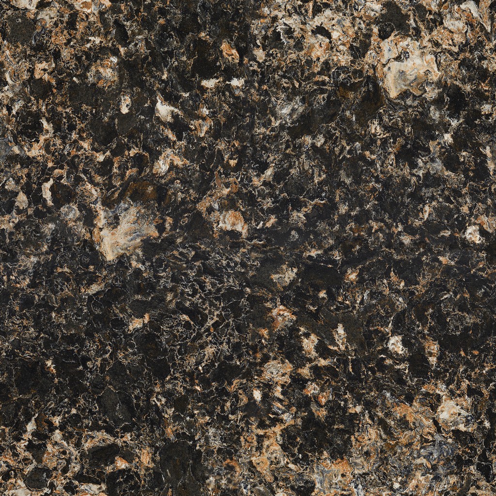 a Hollinsbrook quartz countertop surface that features a blend of black, chestnut, gray, and white color
