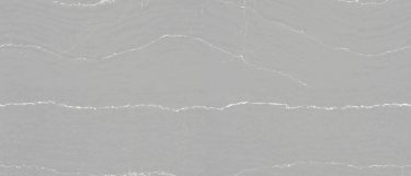 a Clareanne quartz countertop surface that features end-to-end linear white veins over the soft gray background