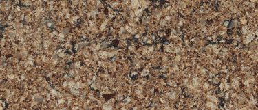 a Canterbury quartz countertop surface that features hints of taupe and beige with gray veining over the black background