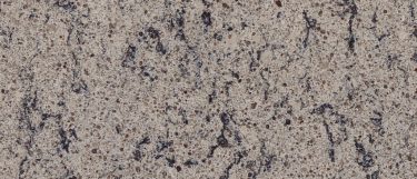 a Brentwood quartz countertop surface that has shades of silver, taupe, charcoal, and silver