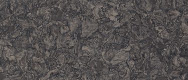 an Ashbourne Matte quartz countertop surface that features light gray, charcoal, and black colors in a swirling pattern