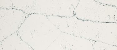 an Archdale quartz countertop surface that features thin blue-gray veins over the white background
