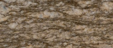 a savanna gold granite countertop surface that blends together rich chocolate brown shades with creams and gold threads