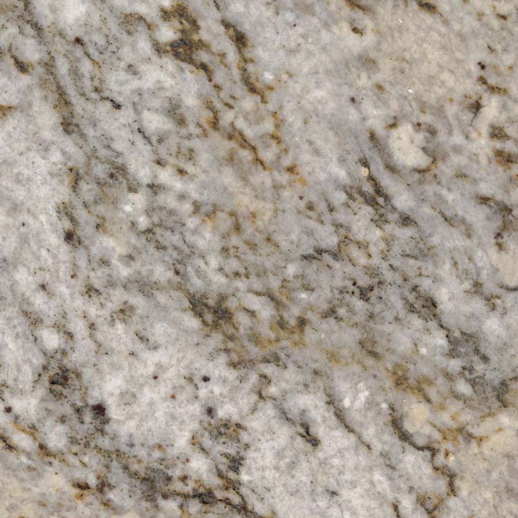 a Makalu Bay countertop surface that has a beige background with speckle design in black, brown, and rust