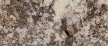 a Desert Beach granite countertop surface that has rich tones of cocoa over the cream white background