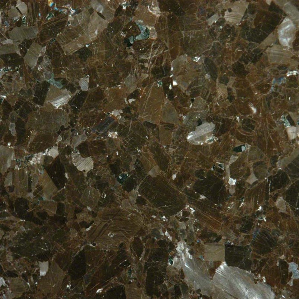 a Brown Antique granite countertop surface that has a chocolate color with blue and platinum colored clustering