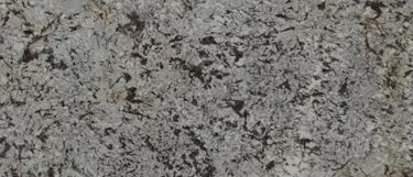 a Delicatus granite countertop surface that features dark veins over the soft white background