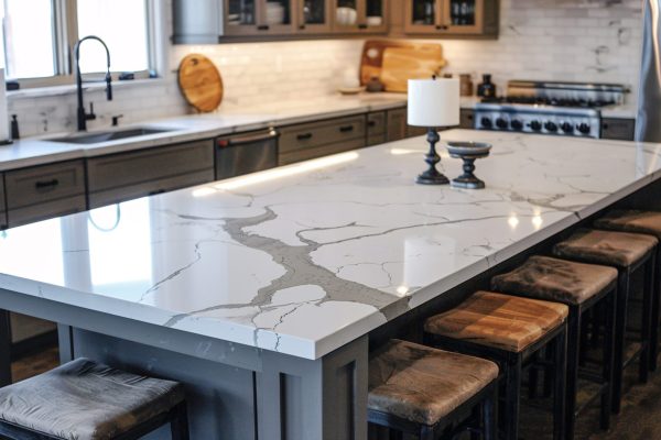 quartz and marble kitchen countertops